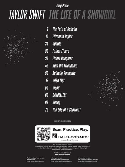 Taylor Swift - The Life of a Showgirl - Easy Piano