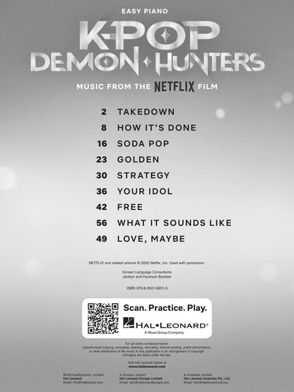 KPop Demon Hunters: Music from the Netflix Film - Easy Piano