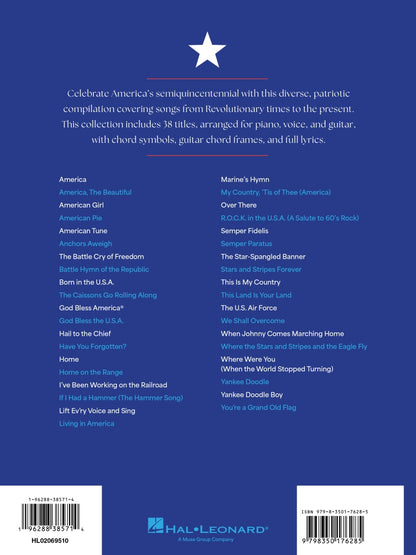 America Celebrates: A Songbook for America's 250th Birthday - Piano/Vocal/Guitar