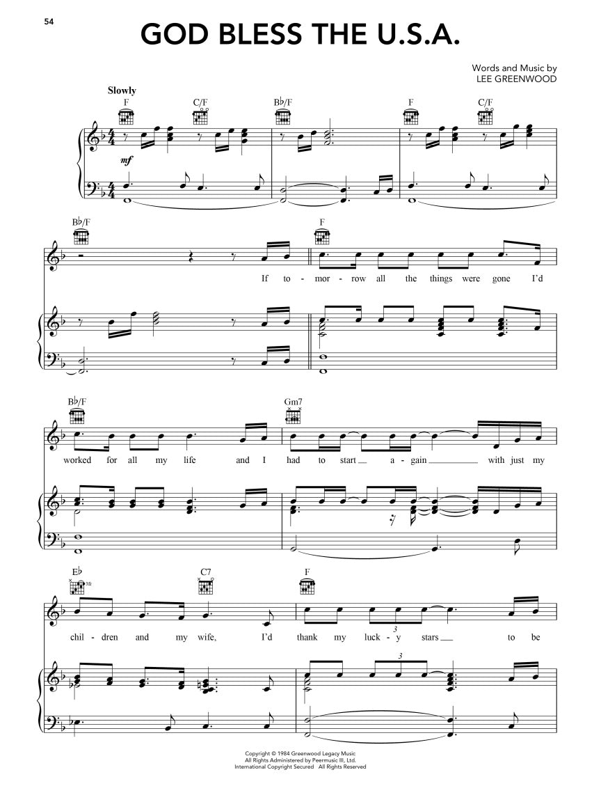 America Celebrates: A Songbook for America's 250th Birthday - Piano/Vocal/Guitar