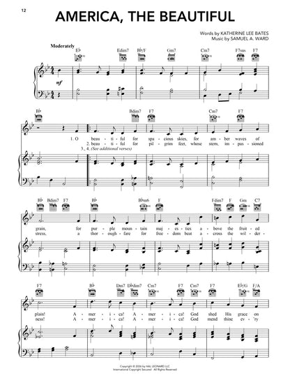 America Celebrates: A Songbook for America's 250th Birthday - Piano/Vocal/Guitar