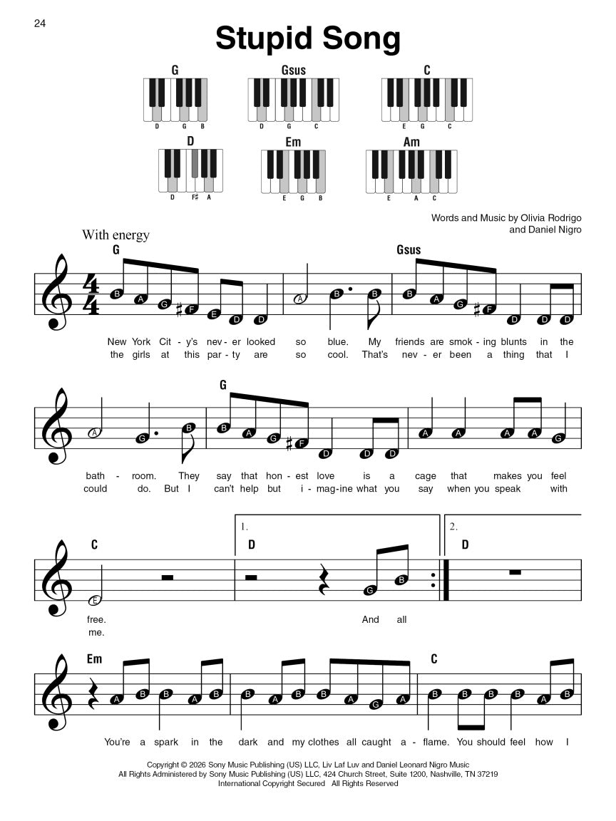 Olivia Rodrigo - Super Easy Songbook