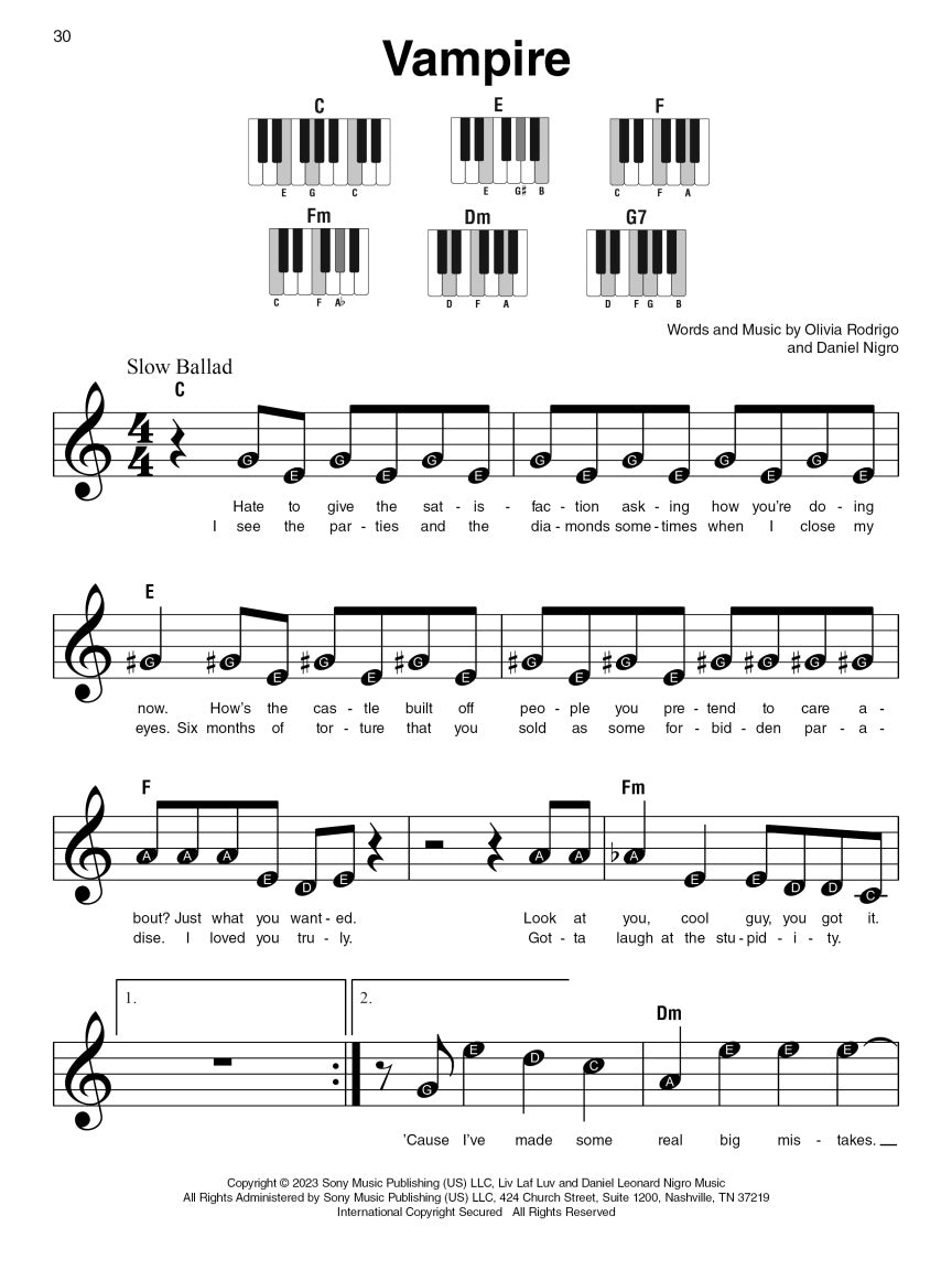 Olivia Rodrigo - Super Easy Songbook