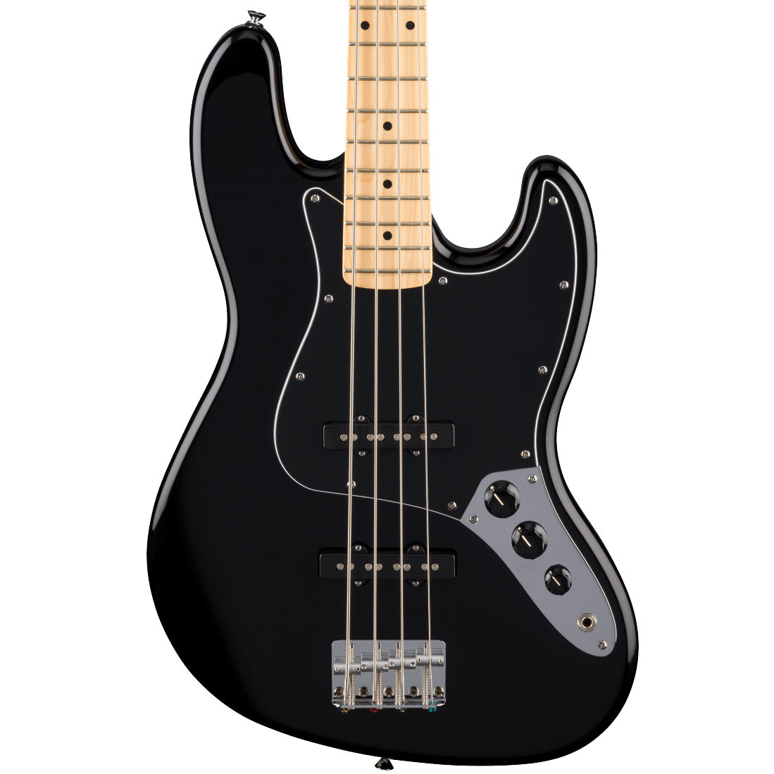 Fender Standard Series, Jazz Bass, Maple Fingerboard, Black Pickguard, Black