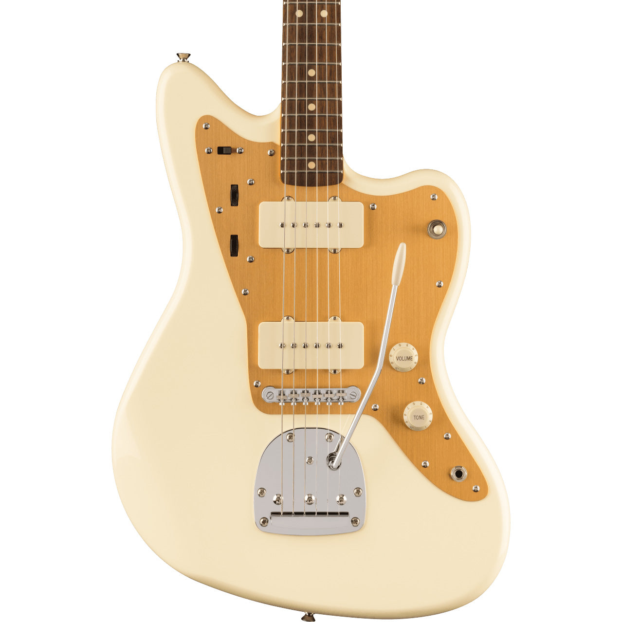 Squier J Mascis Jazzmaster® Laurel Fingerboard Gold Anodized Pickguard  Vintage White