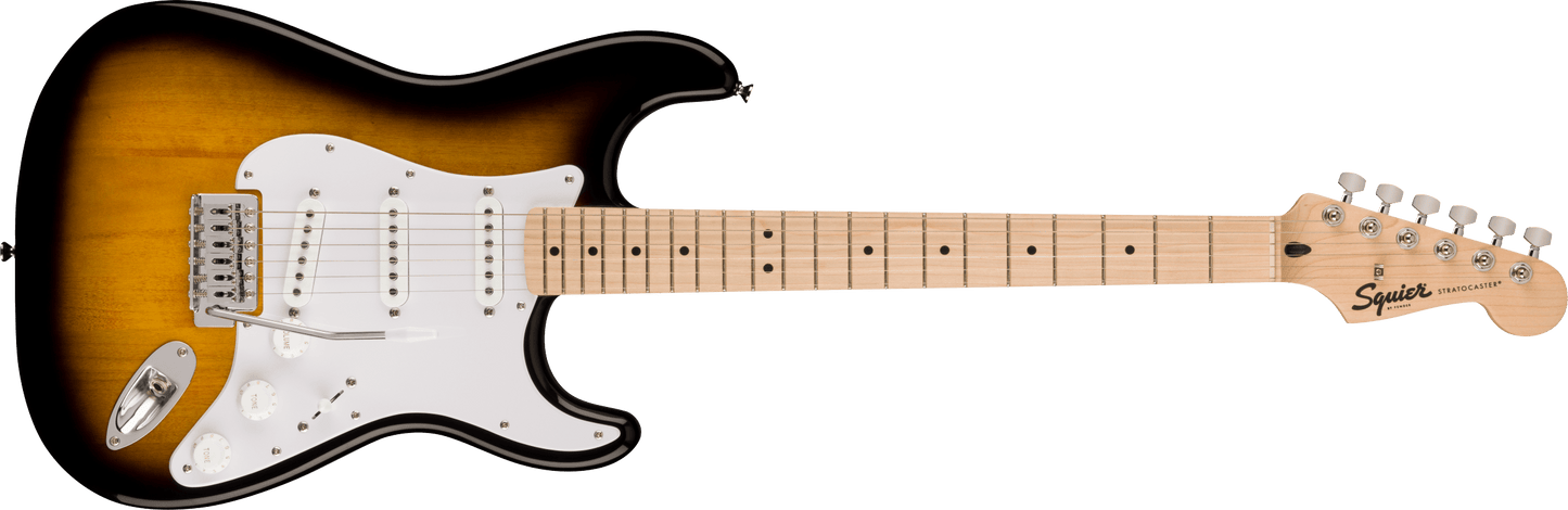 Squier Sonic Stratocaster Pack, Maple Fingerboard, 2-Color Sunburst, Gig Bag, 10G