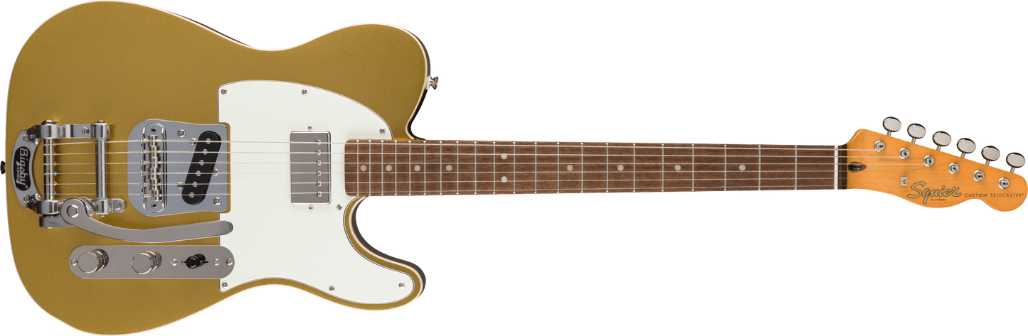 Squier Classic Vibe™ Custom Telecaster® SH with Bigsby, Parchment Pickguard, Aztec Gold