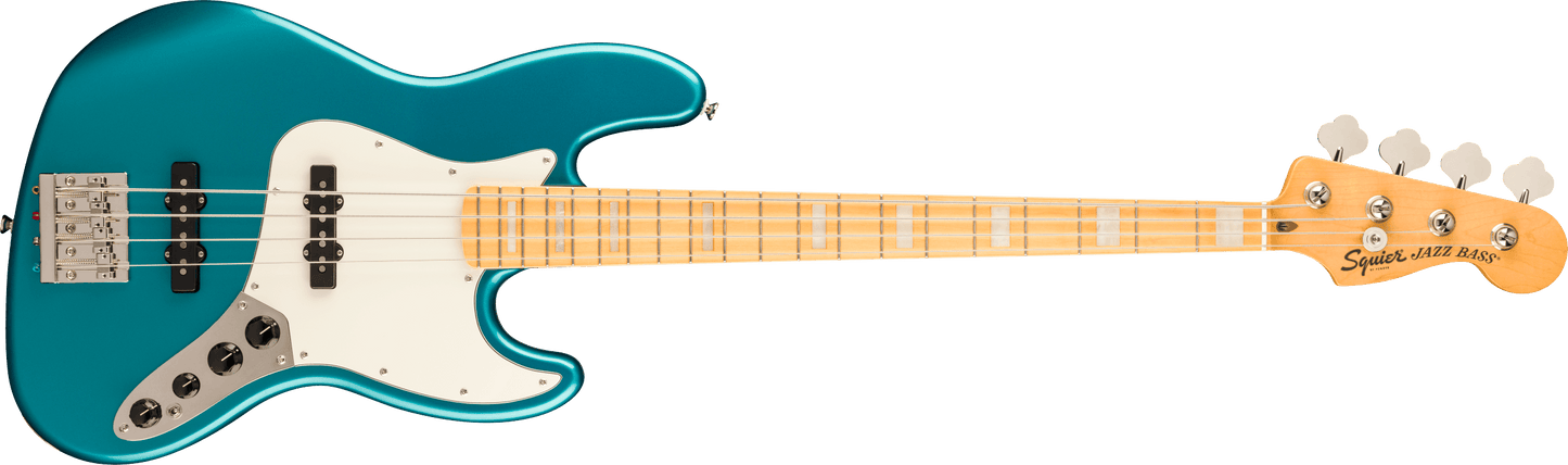 Squier Classic Vibe™ Active '70s Jazz Bass®, Maple Fingerboard, Parchment Pickguard, Ocean Turquoise