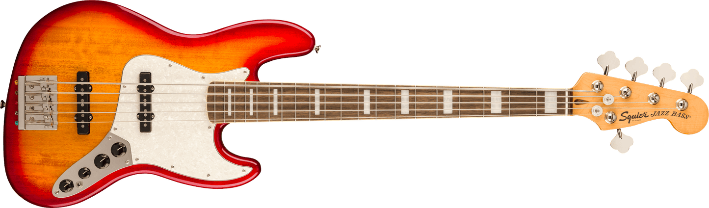 Squier   Classic Vibe™ Active '70s Jazz Bass® V, Laurel Fingerboard, White Pearloid Pickguard, Sienna Sunburst