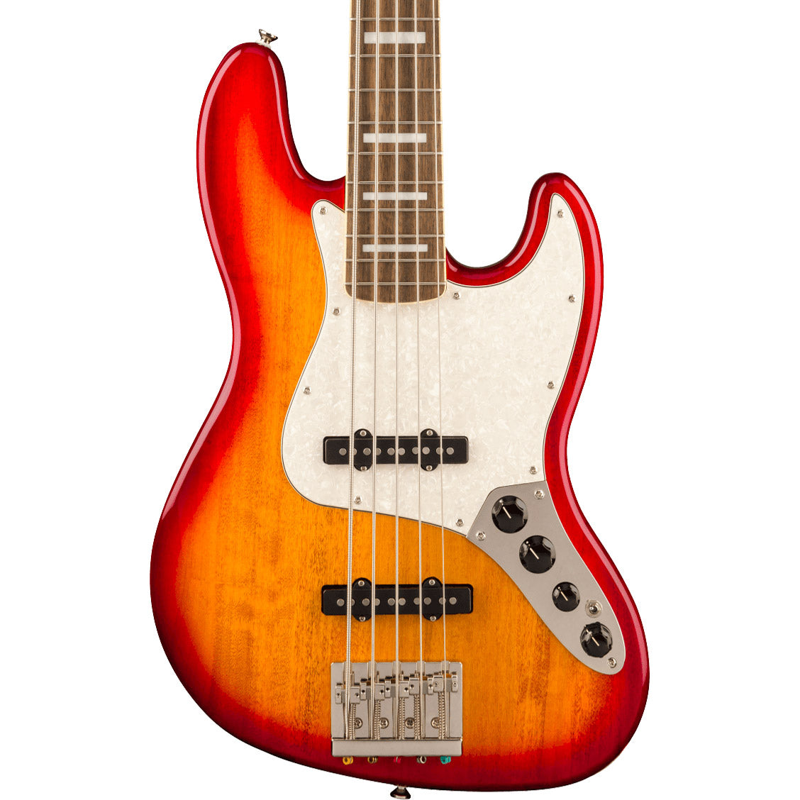 Squier   Classic Vibe™ Active '70s Jazz Bass® V, Laurel Fingerboard, White Pearloid Pickguard, Sienna Sunburst