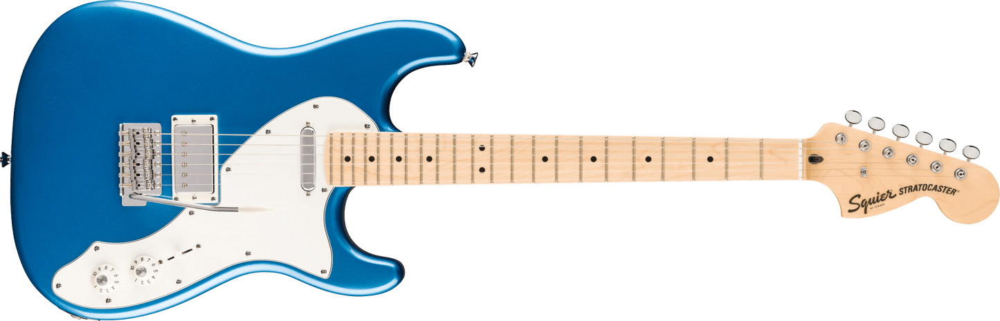 Squier Paranormal Stratocaster® Deluxe, Maple Fingerboard, Parchment Pickguard, Lake Placid Blue