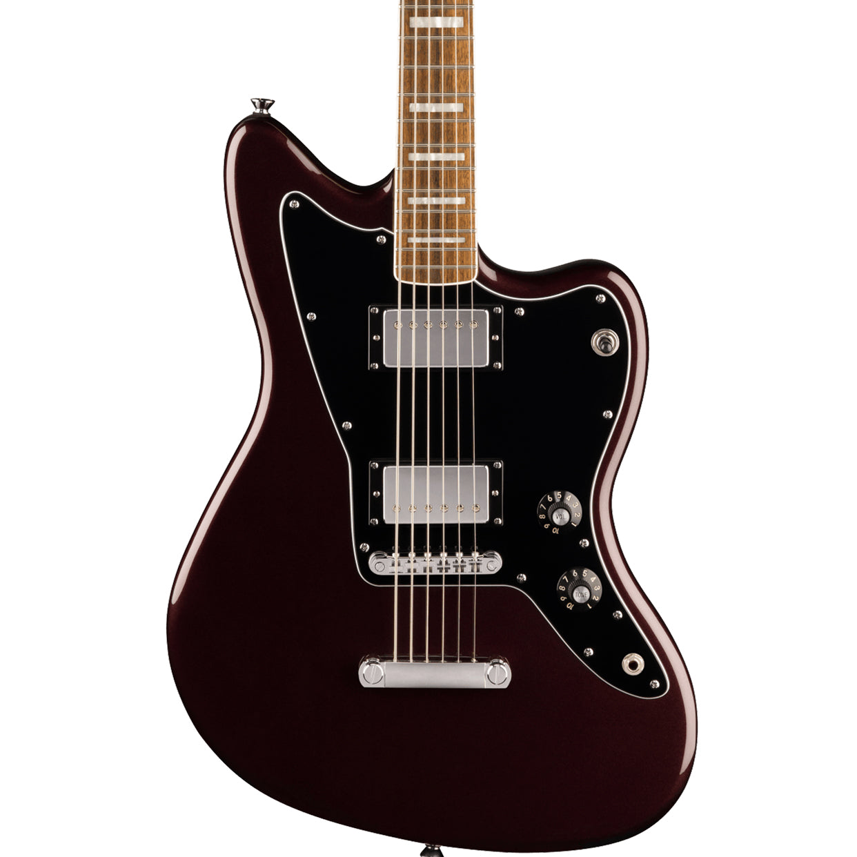 Squier aranormal Baritone Jazzmaster® HH, Laurel Fingerboard, Black Pickguard, Oxblood