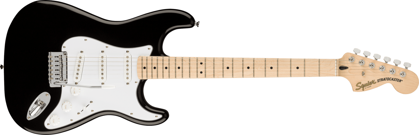 Squier Affinity Series® Stratocaster®, Maple Fingerboard, White Pickguard, Black