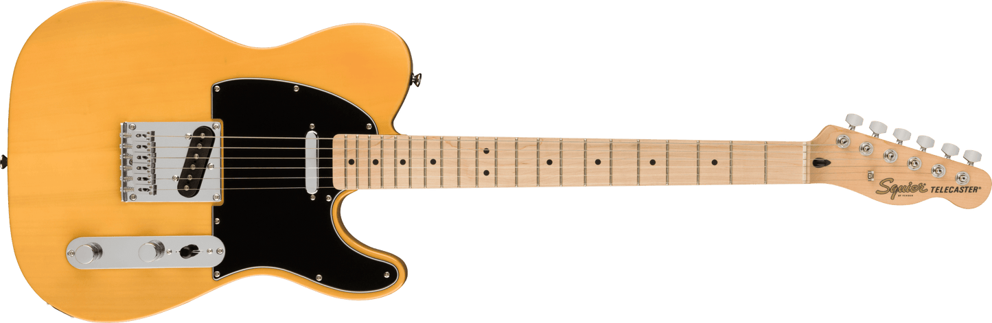 Squier Affinity Series Telecaster, Maple Fingerboard, Black Pickguard, Butterscotch Blonde