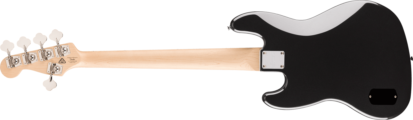 Squier Affinity Series® Active Jazz Bass® V, Maple Fingerboard, Black Pickguard, Black Metallic