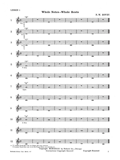 Rubank Elementary Method – Clarinet