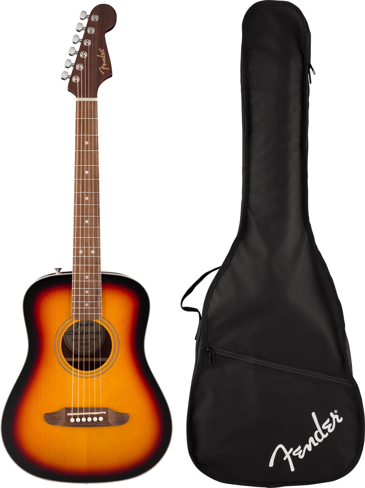 Fender California Standard Redondo™ Mini with Bag, Spruce Top, 3-Color Sunburst