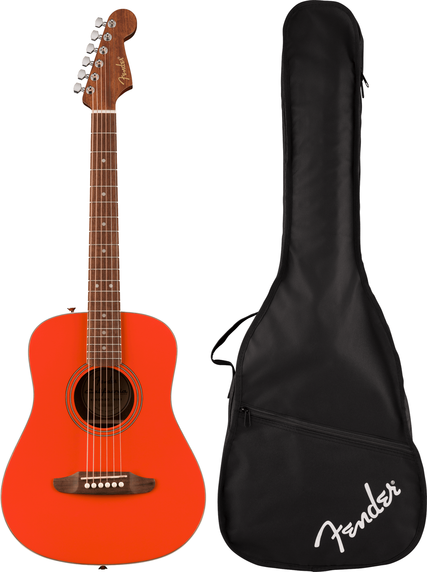 Fender California Standard Redondo™ Mini with Bag, Spruce Top, Fiesta Red