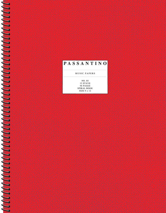 Spiral Book 12-Stave Passantino Manuscript Paper #85