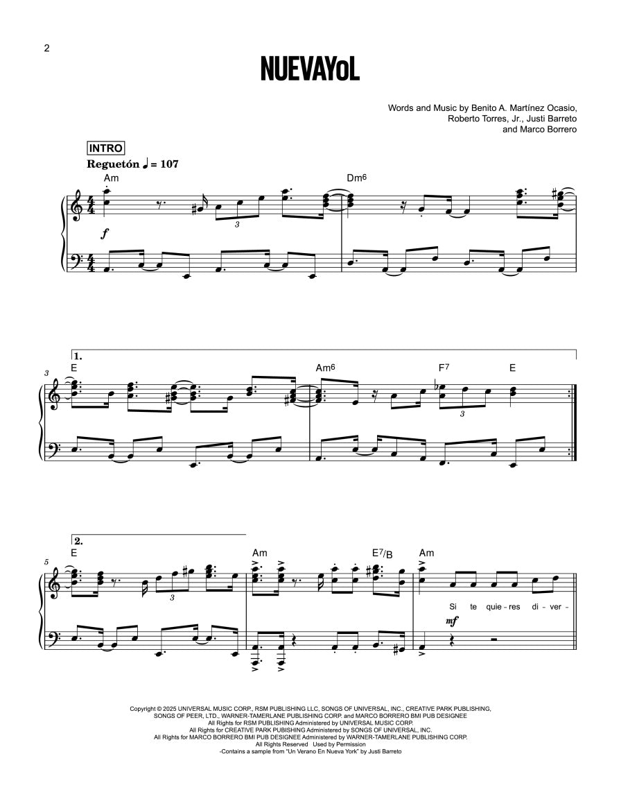 Bad Bunny – DeBí TiRAR MáS FOToS - Piano and Lyrics