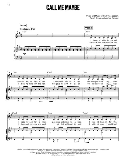 Canadian Pop - Sheet Music Essentials - Piano and Lyrics