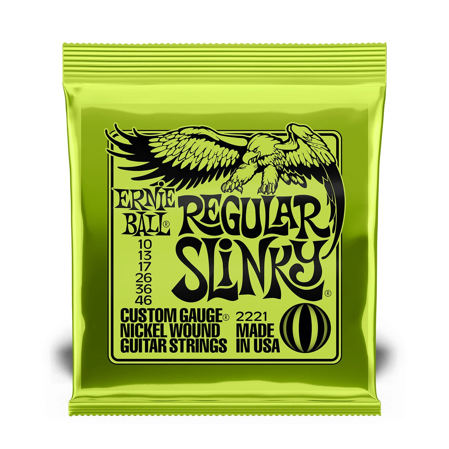 Ernie Ball 2221 Regular Slinky Nickel Wound Electric Guitar Strings 10-46 Gauge