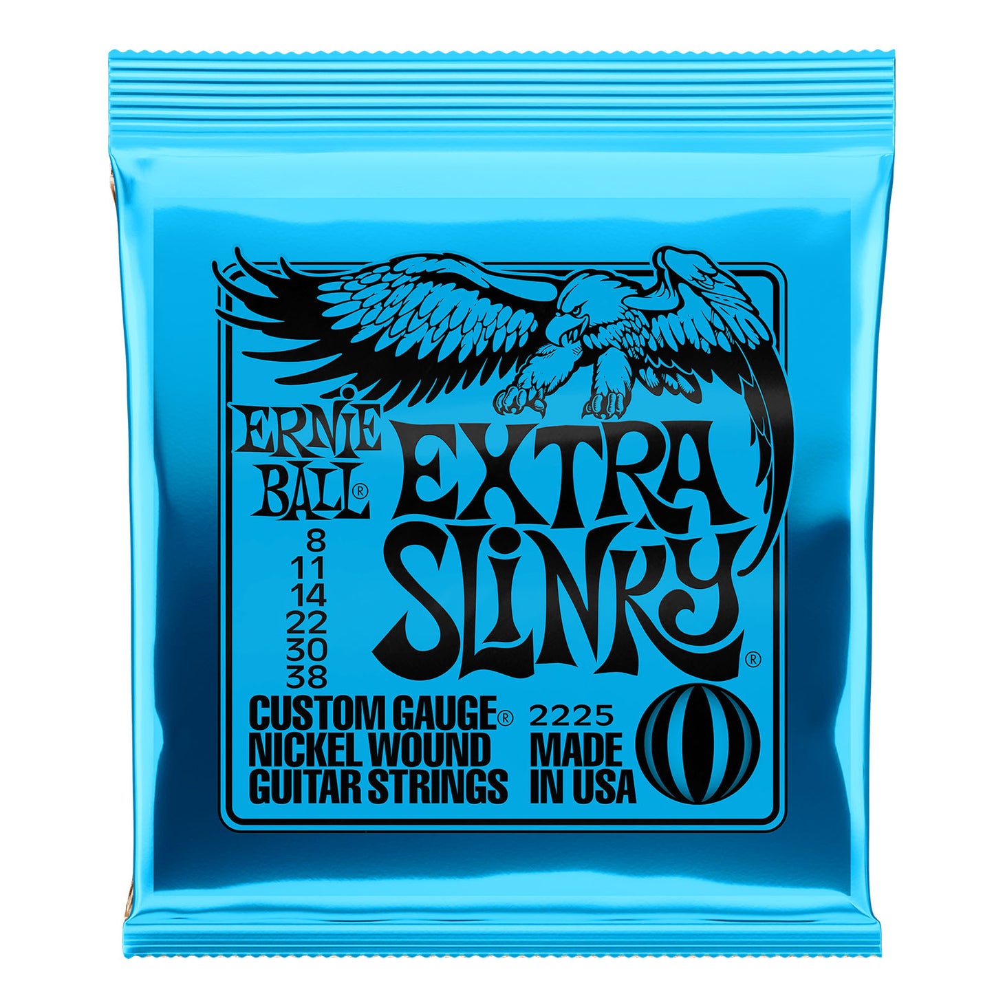 Ernie Ball 2225 Extra Slinky Nickel Wound Electric Guitar Strings 8-38 Gauge