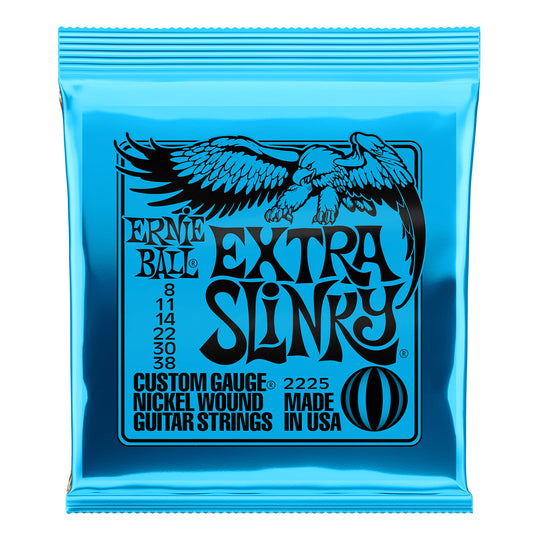 Ernie Ball 2225 Extra Slinky Nickel Wound Electric Guitar Strings 8-38 Gauge