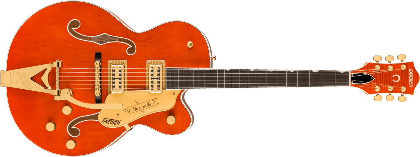 Gretsch Nashville® Hollow Body with String-Thru Bigsby® and Gold Hardware, Ebony Fingerboard, Orange Stain