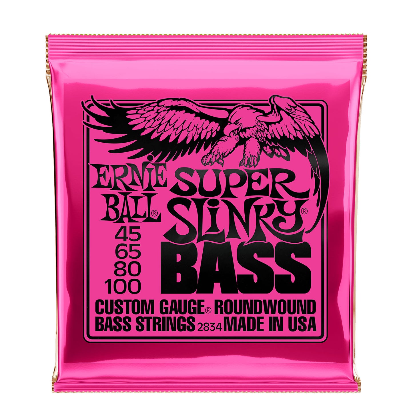 Ernie Ball 2834 Super Slinky Nickel Wound Electric Bass Strings 45-100 Gauge