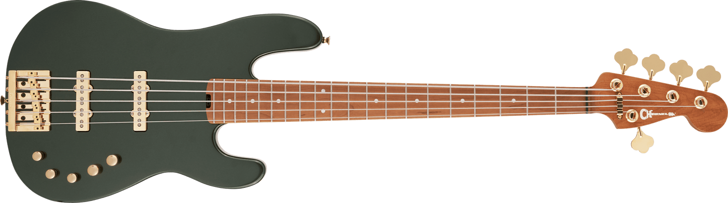 Charvel  Pro-Mod San Dimas® Bass JJ V, Caramelized Maple Fingerboard, Lambo Green Metallic