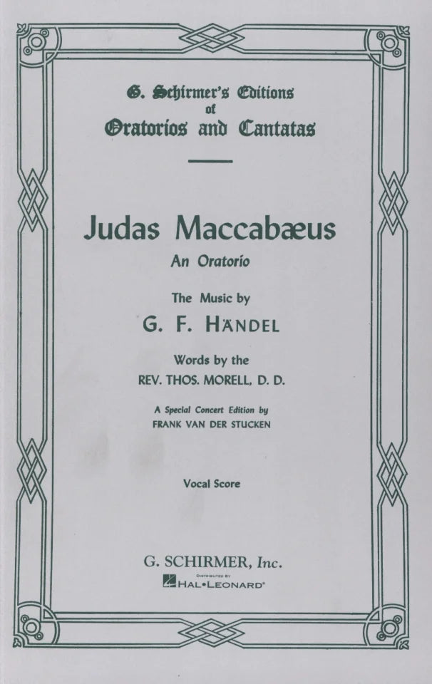 Handel - Judas Maccabaeus - SATB - G. Schirmer