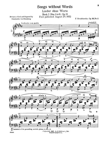 Mendelssohn: Songs Without Words - G. Schirmer