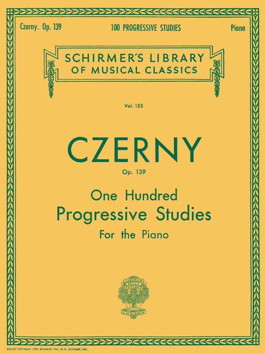 Czerny - 100 Progressive Studies without Octaves, Op. 139 - Schirmer
