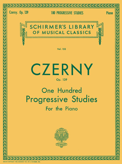 Czerny - 100 Progressive Studies without Octaves, Op. 139 - Schirmer