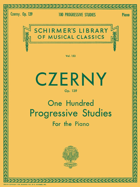 Czerny - 100 Progressive Studies without Octaves, Op. 139 - Schirmer