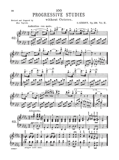 Czerny - 100 Progressive Studies without Octaves, Op. 139 - Schirmer
