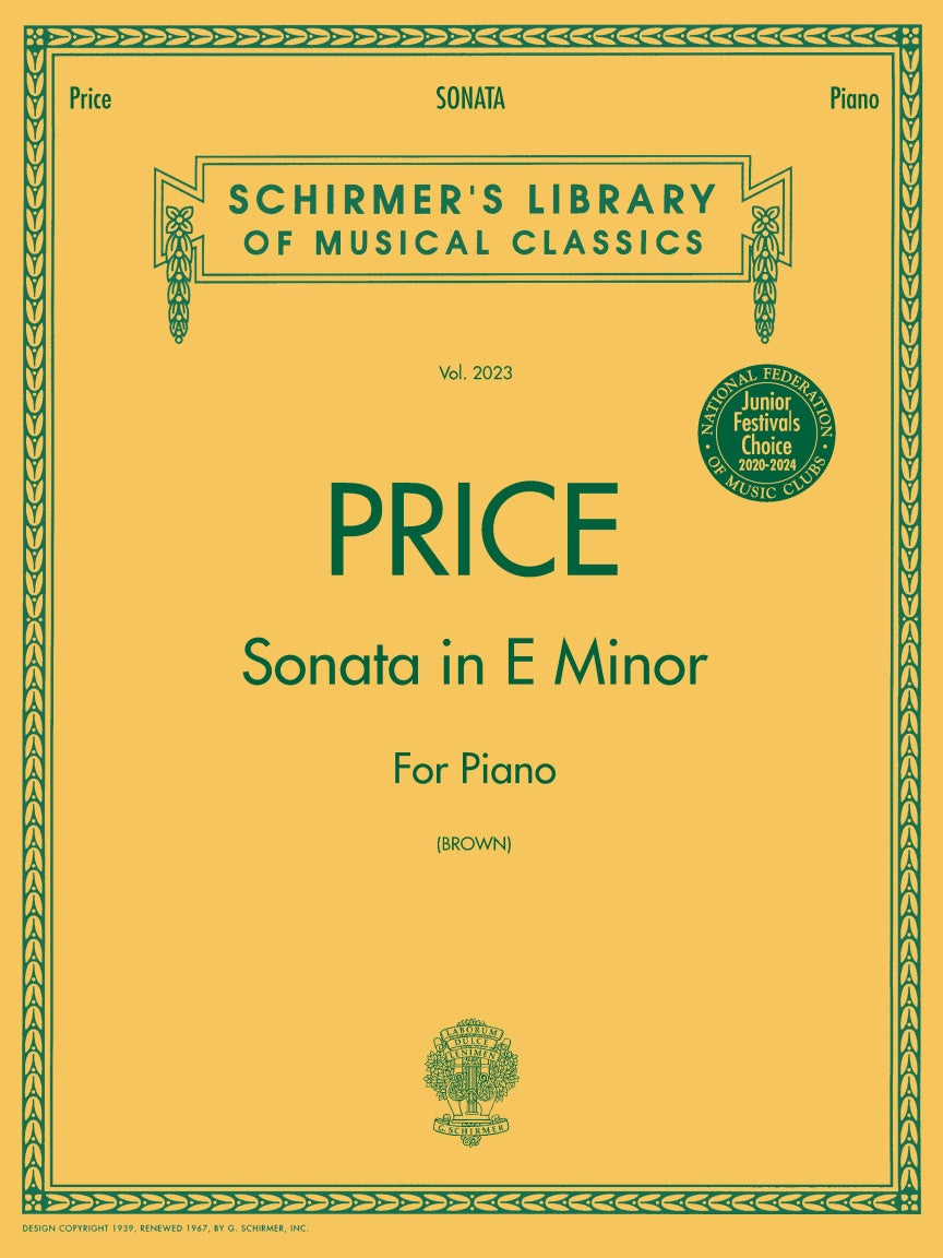 Price: Sonata in E minor - G. Schirmer