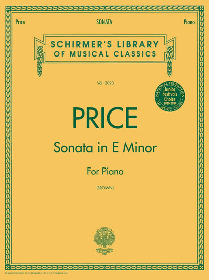 Price: Sonata in E minor - G. Schirmer