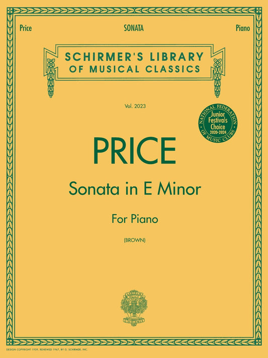 Price: Sonata in E minor - G. Schirmer