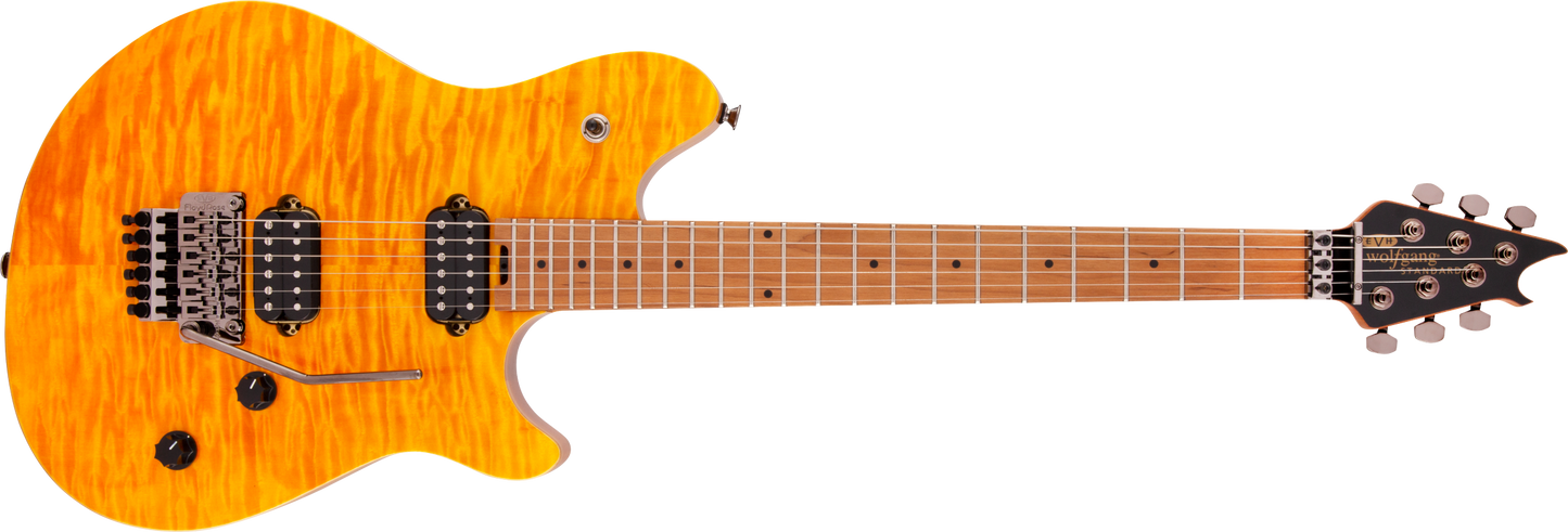 EVH Wolfgang WG Standard Exotic Bocote, Baked Maple Fingerboard, Transparent Amber