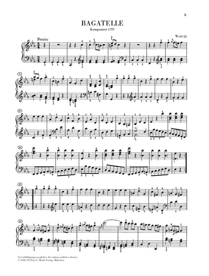 Beethoven: Bagatelles (Complete) - Henle Urtext
