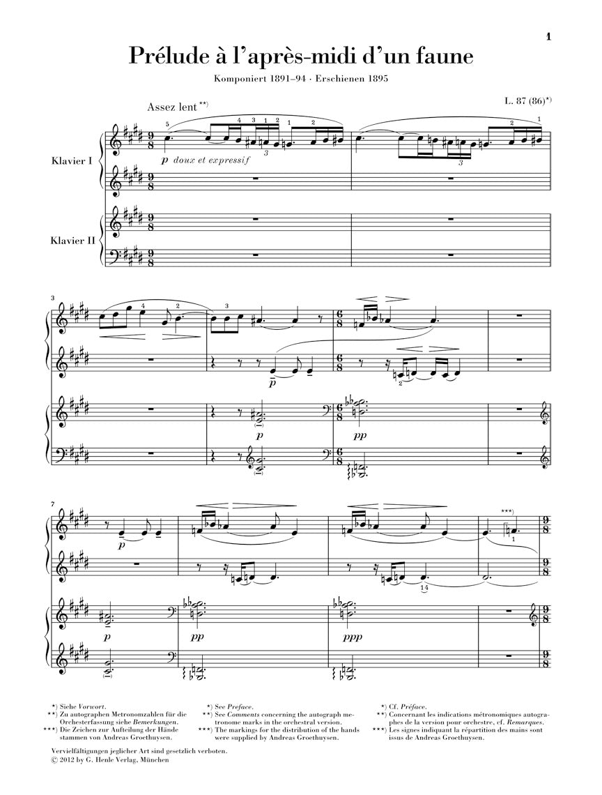 Debussy: Works for Two Pianos - Henle Urtext
