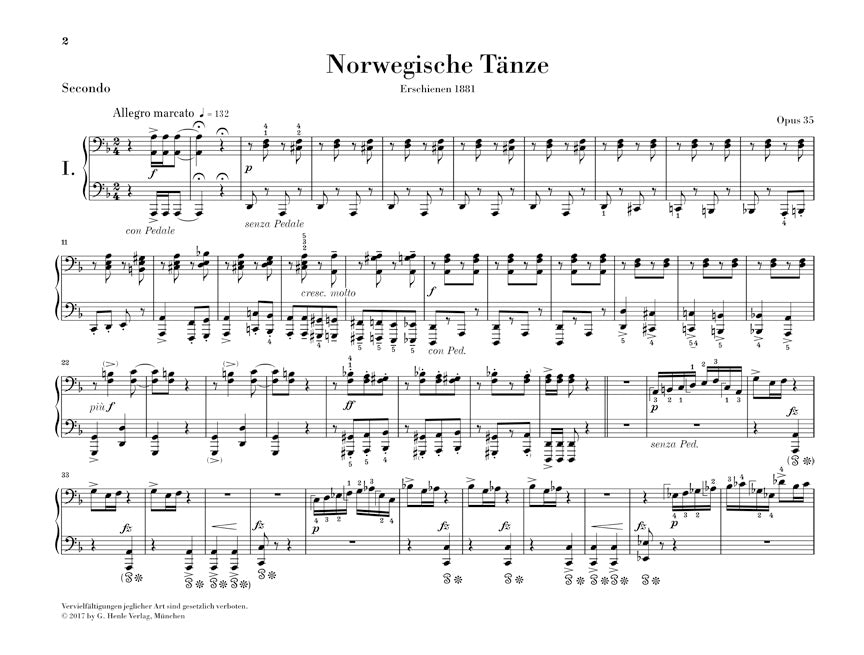 Grieg: Norwegian Dances, Op. 35 - Piano Duet - Henle Urtext