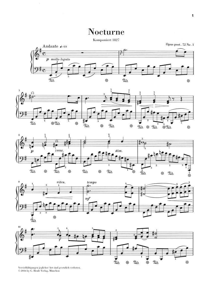 Chopin: Nocturne in E Minor Op. Post. 72, No. 1 w/ Fingering - Henle Urtext