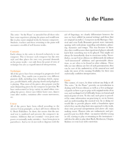 Bach: At the Piano, 16 Well-Known Original Pieces in Progressive Order - Henle Urtext