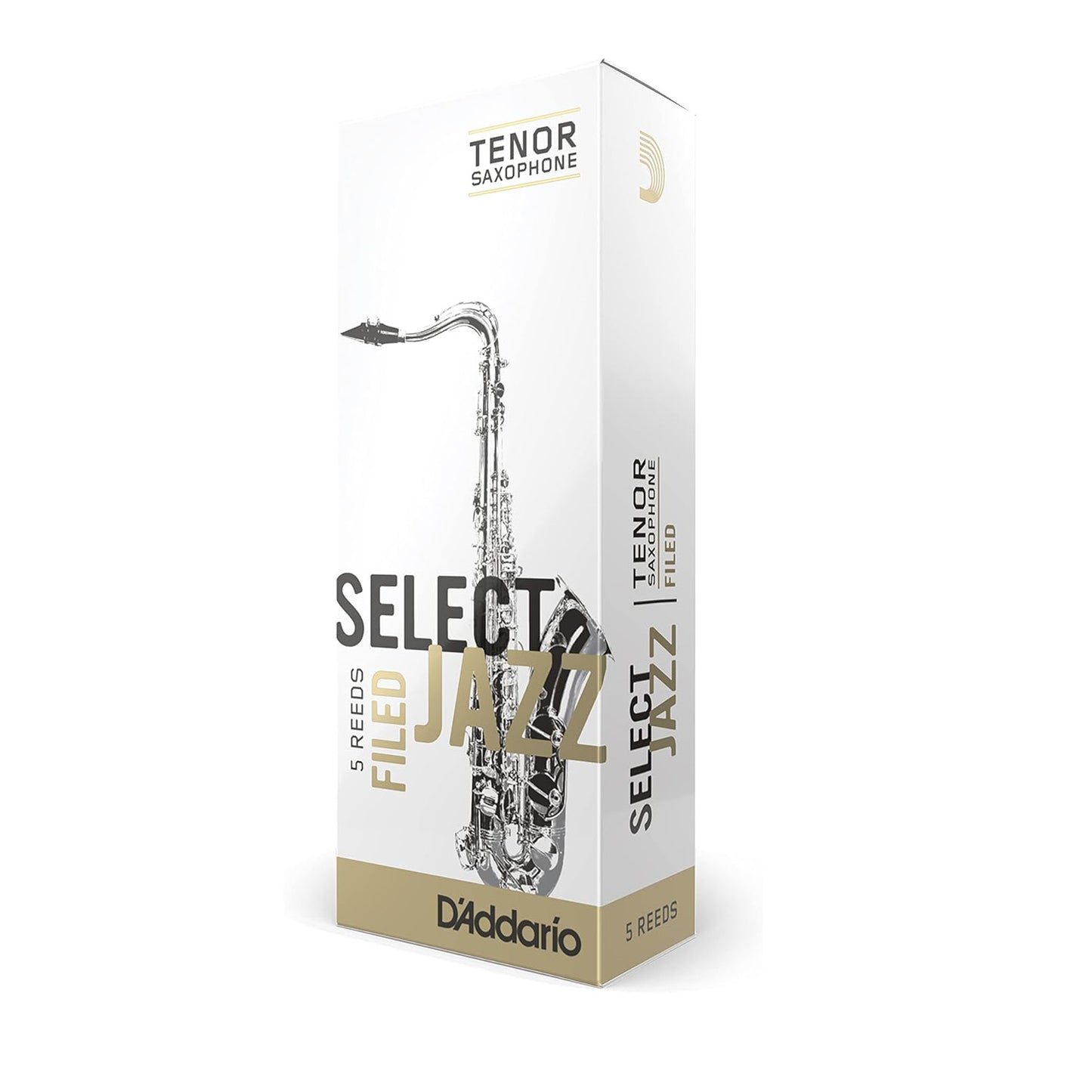 D’Addario Select Jazz Tenor Sax Reeds, Filed, Strength 4 Hard, 5-pack