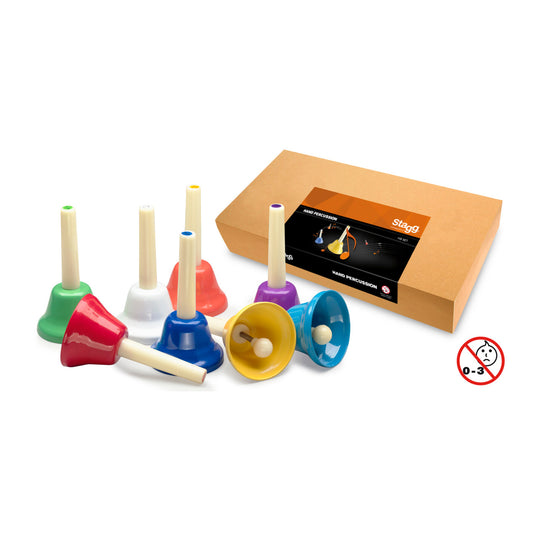 8-note handbell set (colour-coded) for Kids