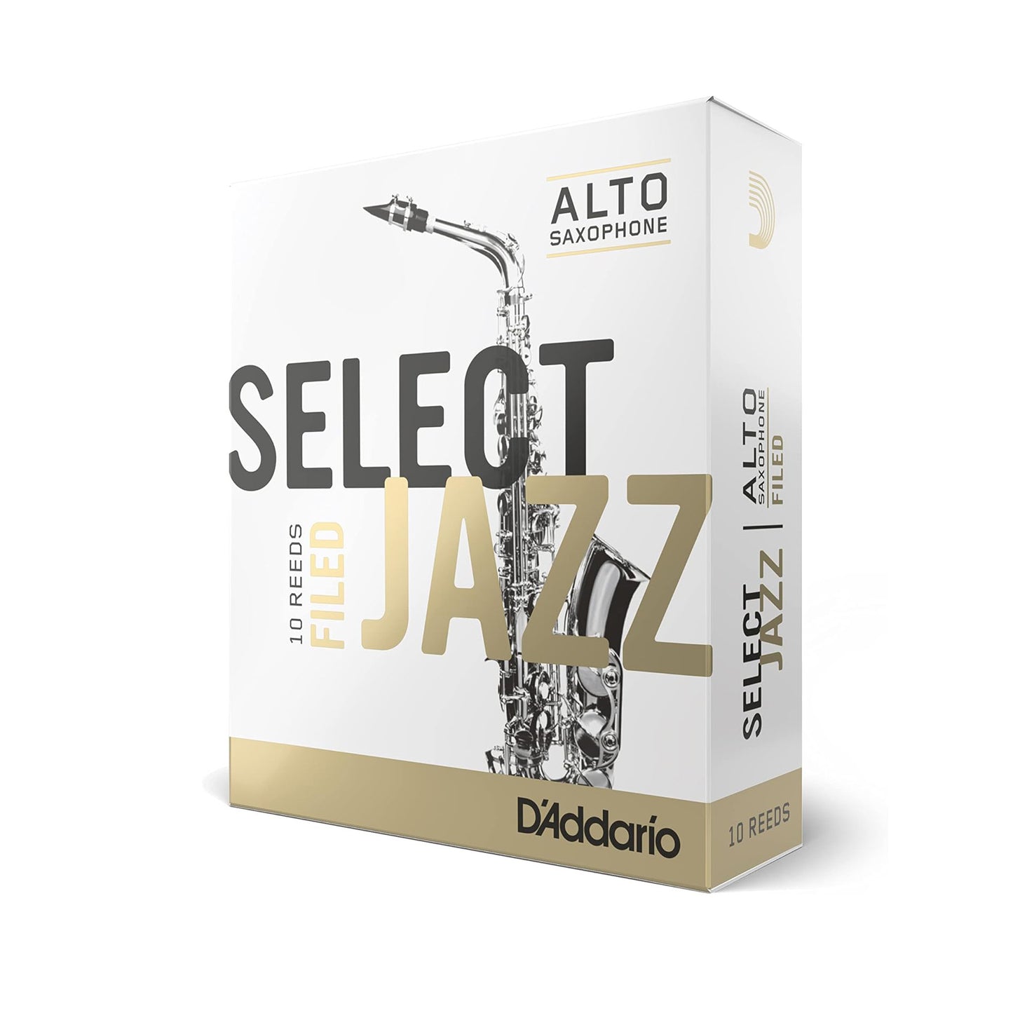 Rico Select Jazz Alto Sax Reeds, Filed, Strength 4 Soft, 10-pack