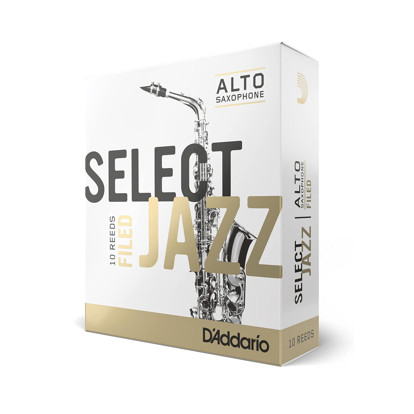 Rico Select Jazz Alto Sax Reeds, Filed, Strength 4 Hard, 10-pack